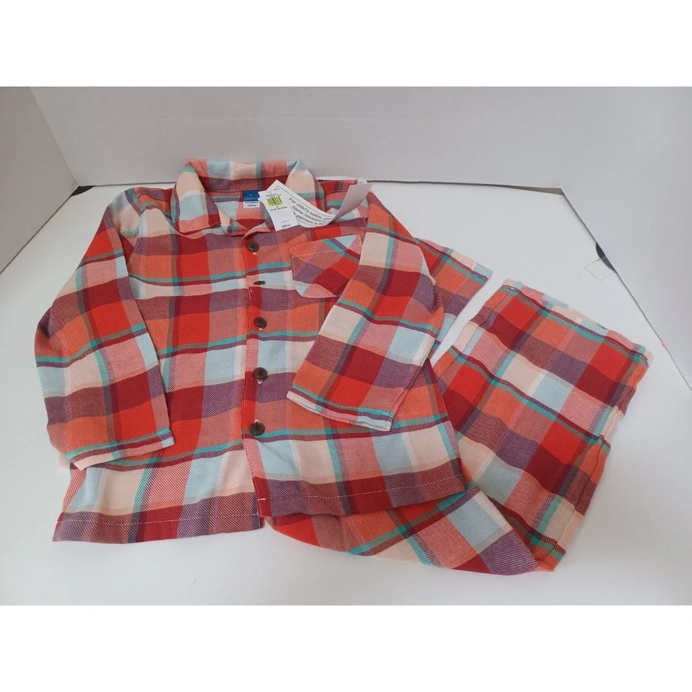 NWT Old Navy Plaid 2 piece Pajama‎ Set PJs 5T